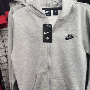 Nike Kids Light Gray Zip-Up Hoodie